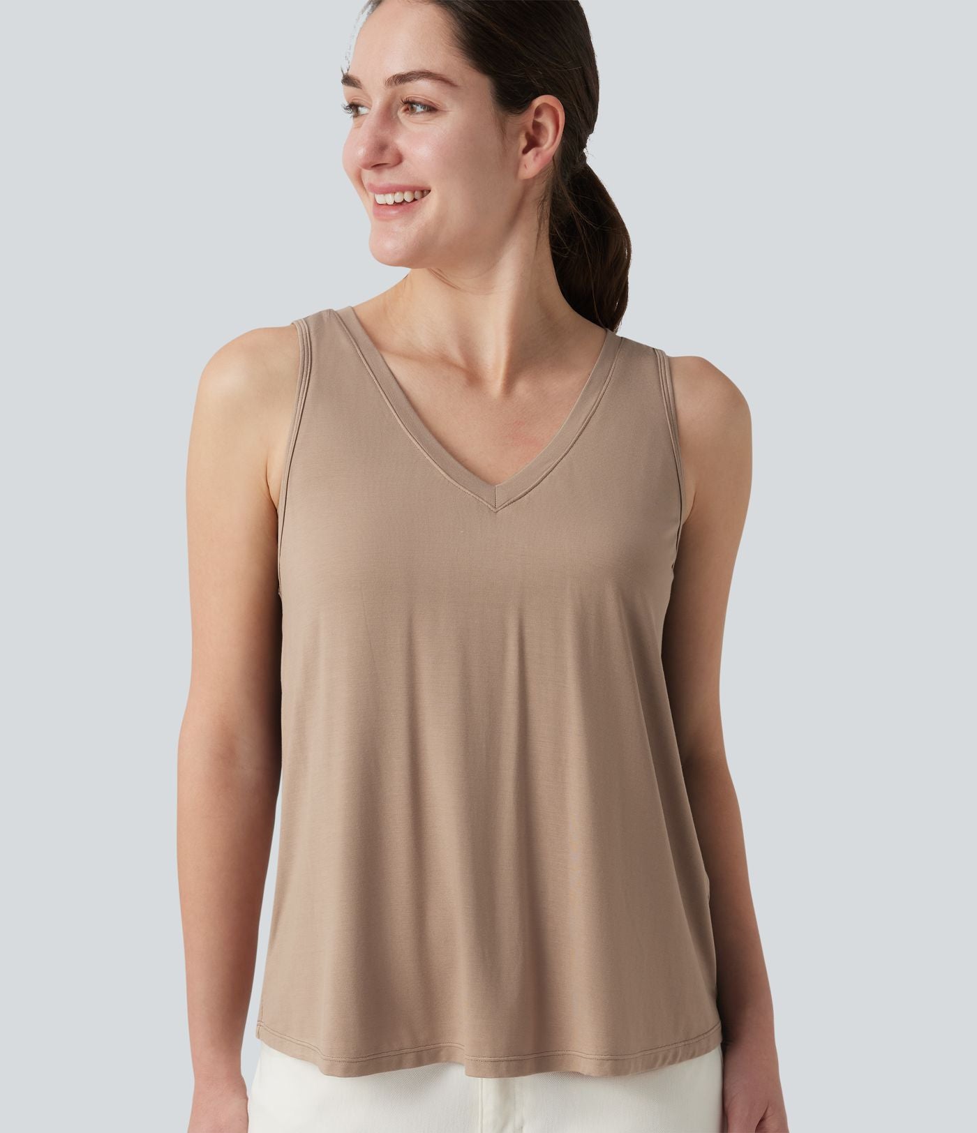 Débardeur casual ample col V avec brassière intégrée