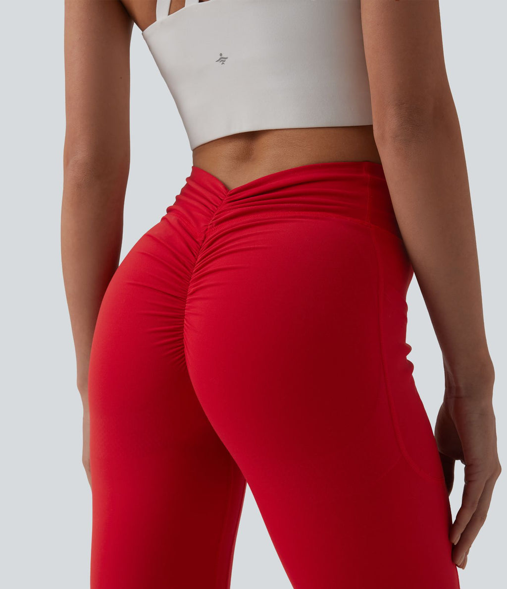 Pantalon de yoga à coupe bootcut gainant galbant taille haute avec effet scrunch et poches Halara UltraSculpt™