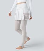 Legging à jupe étrier danse Breezeful™ 2-en-1 taille haute plissé résille contrastante séchage rapide avec poches