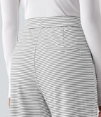 Pantalon de travail droit taille haute à rayures avec poches