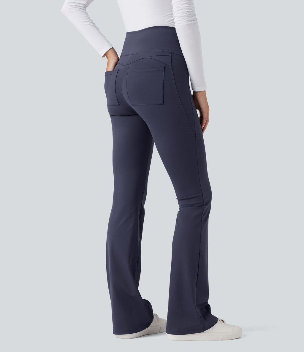 Patitoff™ 2.0 Pantalon casual évasé taille haute gainant anti-poils d'animaux avec poches