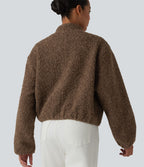 Veste sherpa décontractée zippée avec poches