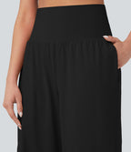 Pantalon yoga 2-en-1 SoftlyZero™ Airy taille très haute coupe droite effet frais InstantCool avec poches
