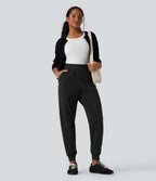 Jogging décontracté  thermique taille haute séchage rapide avec poches-UPF40+