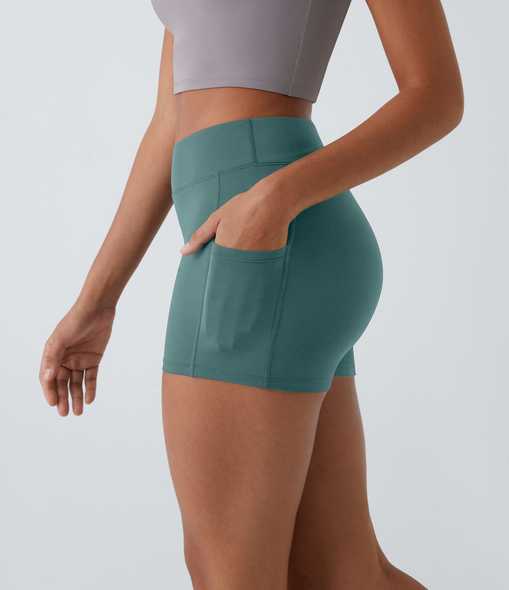 Short de yoga SoftlyZero™ Airy 8,8 cm taille haute poches latérales uni effet frais InstantCool