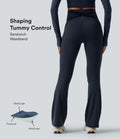 Legging de sport bootcut Halara Ultrasculpt™ taille haute gainant dos croisé avec poches