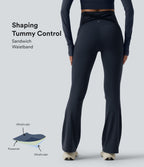 Legging de sport bootcut Halara Ultrasculpt™ taille haute gainant dos croisé avec poches