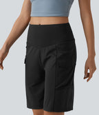 Short cargo yoga ample taille mi-haute avec poches
