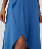 Jupe Longue Casual Breezeful™ Taille Haute à Volants 2en1 Fluide Sèchement Rapide Quotidien Maxi