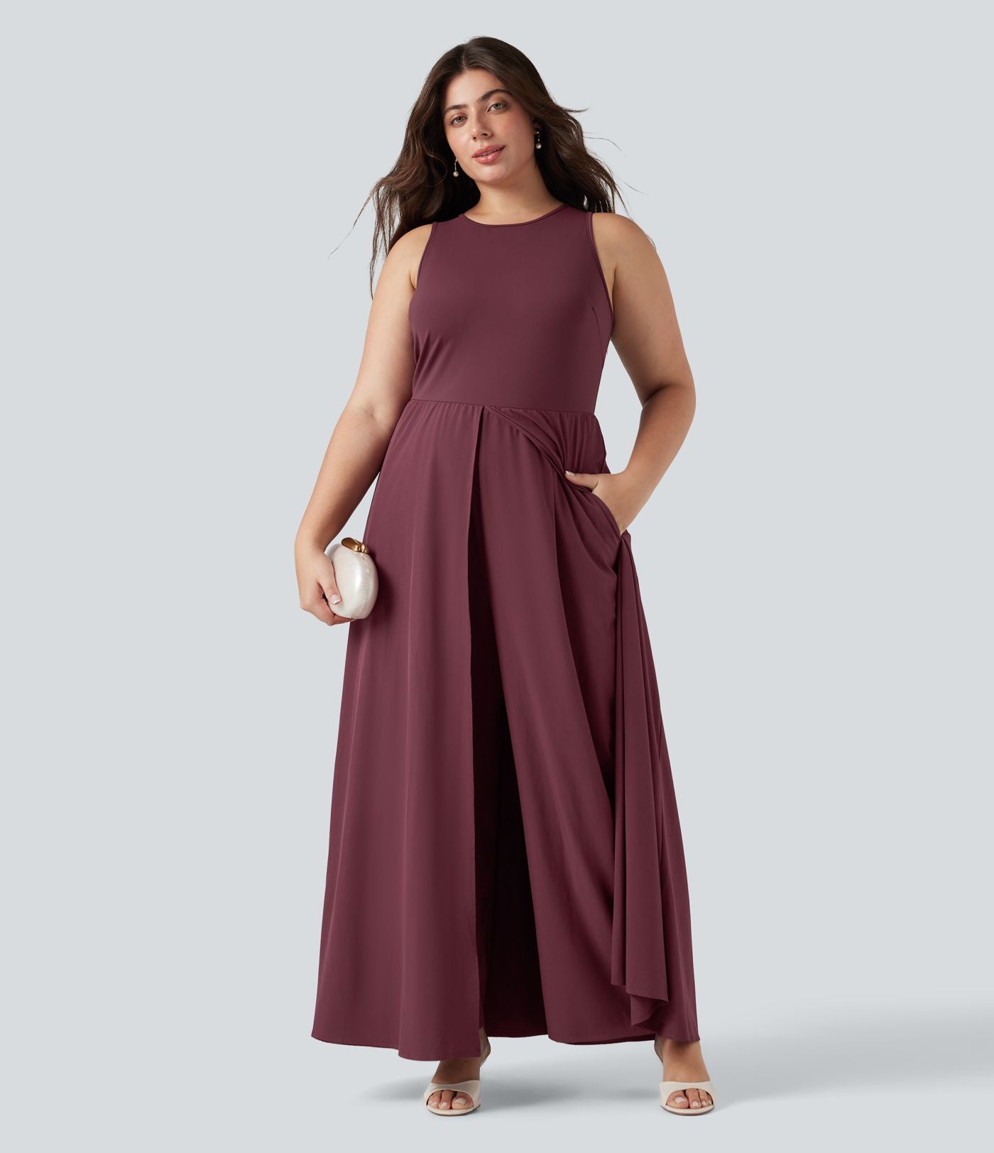 Combinaison sans manches grande taille Breezeful™ séchage rapide superposée avec poches