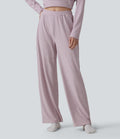 Pantalon de détente large rayé taille haute