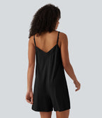 Combishort casual col V avec poches
