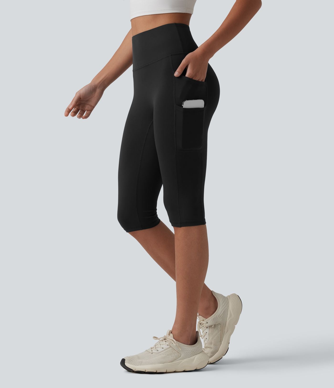 Legging de yoga corsaire SoftlyZero™ taille haute avec poches - UPF50+