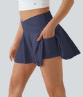 Jupe de tennis SoftlyZero™ Airy taille haute confortable 2-en-1 poches latérales croisées évasée effet frais