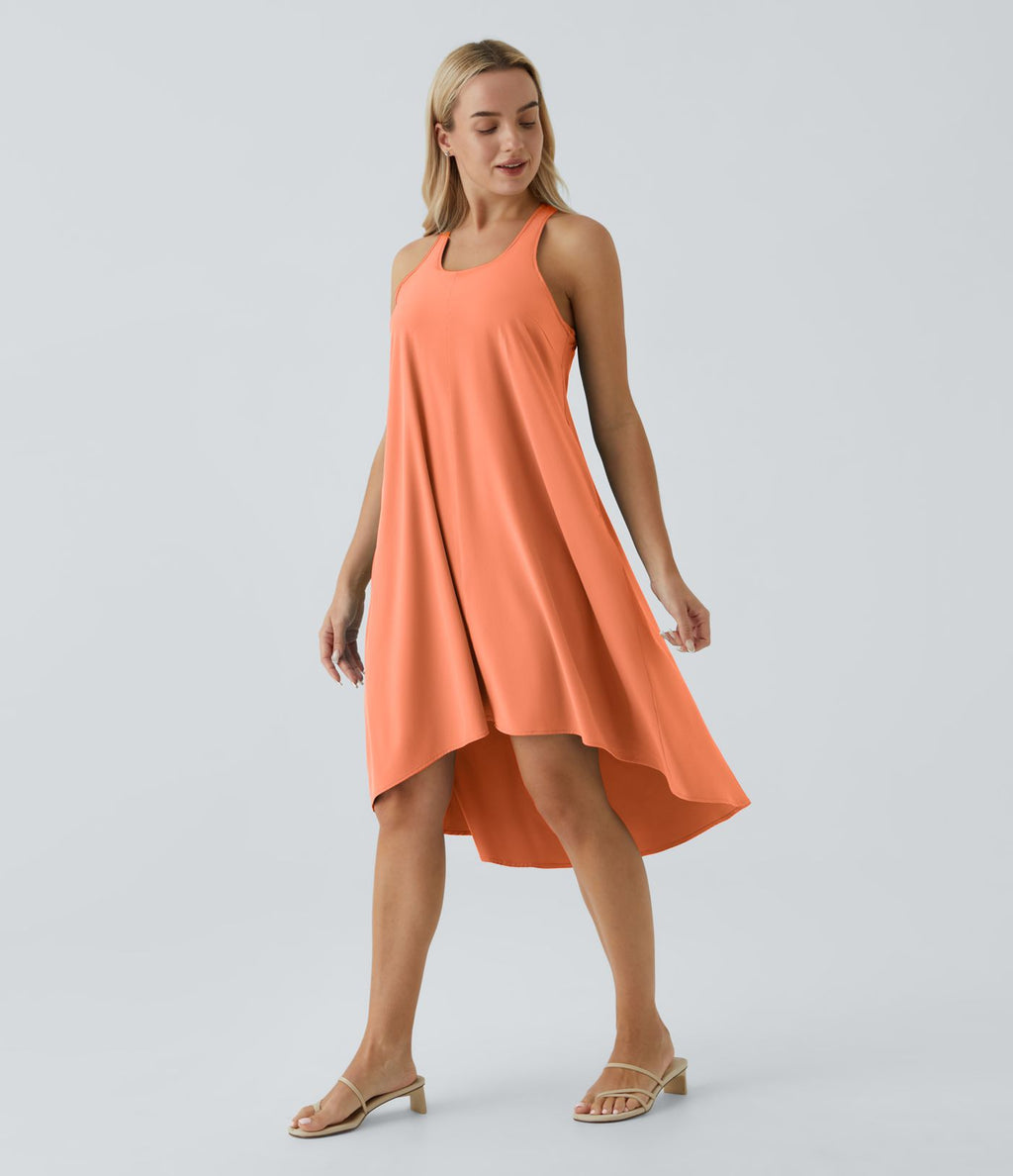 Robe décontractée mi-longue Breezeful™ dos nageur poche latérale fluide asymétrique séchage rapide A-C