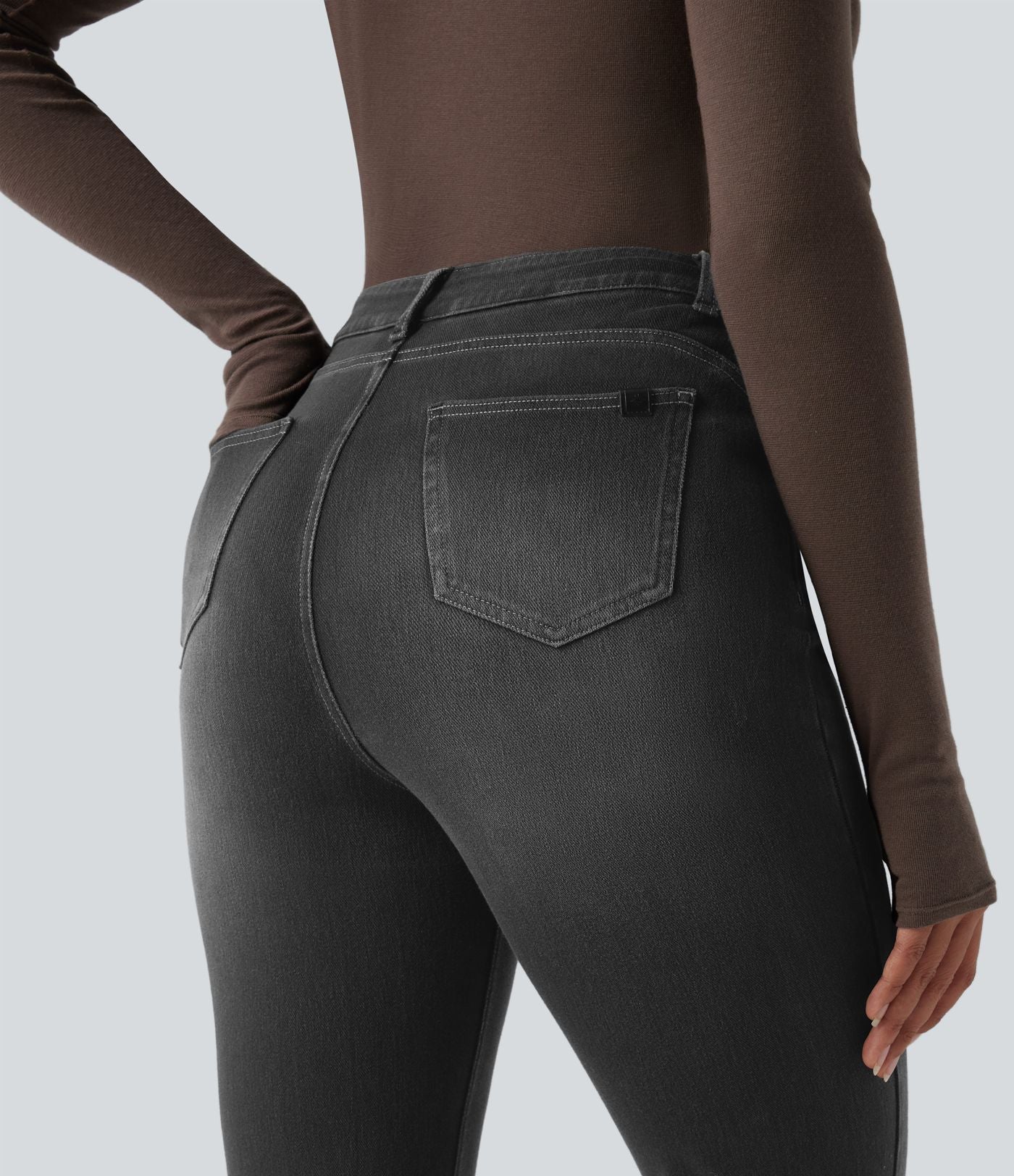 Legging denim bootcut Halara Flex™ gainant effet push-up taille haute avec poches