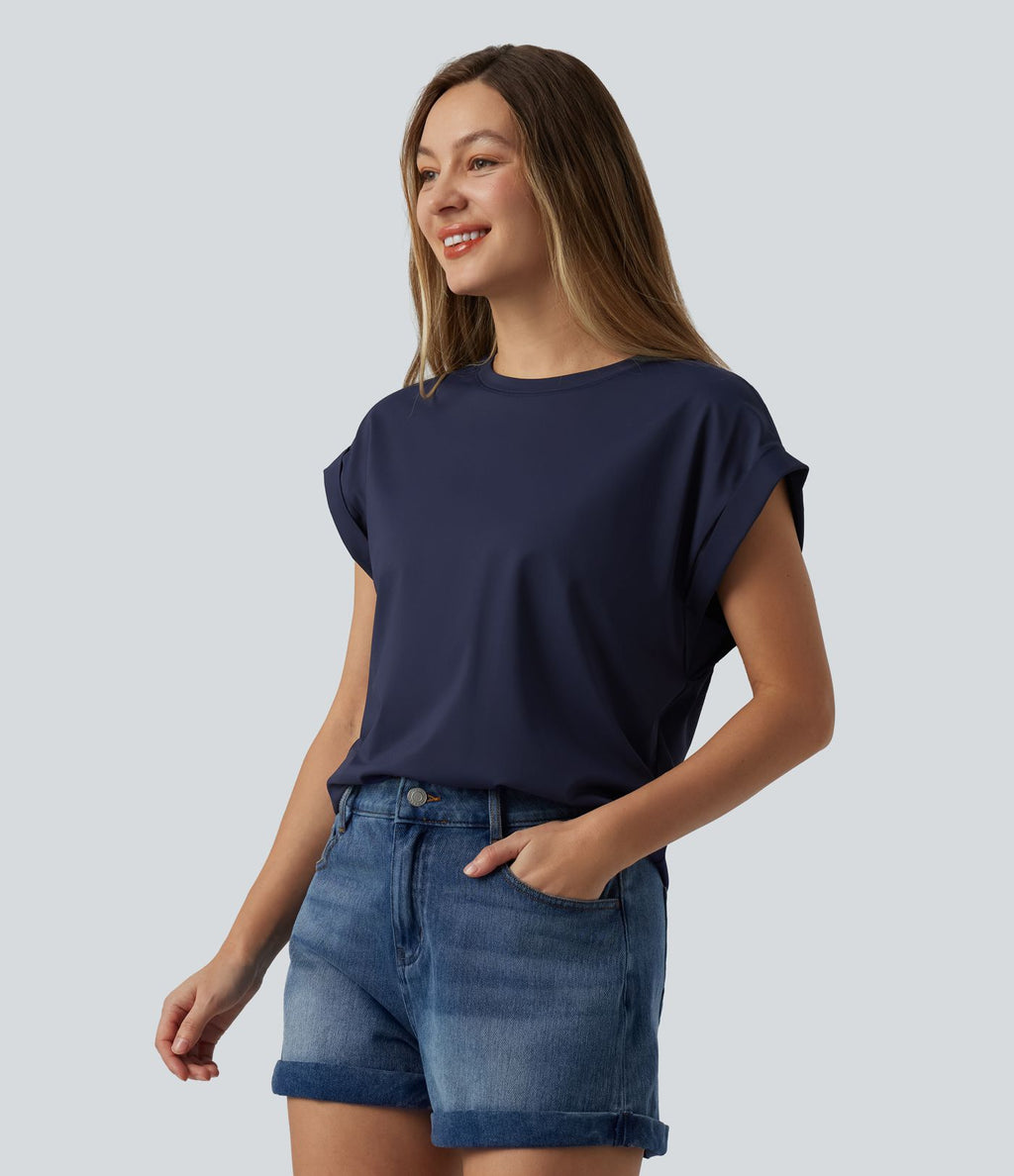 T-shirt casual à col rond et manches courtes