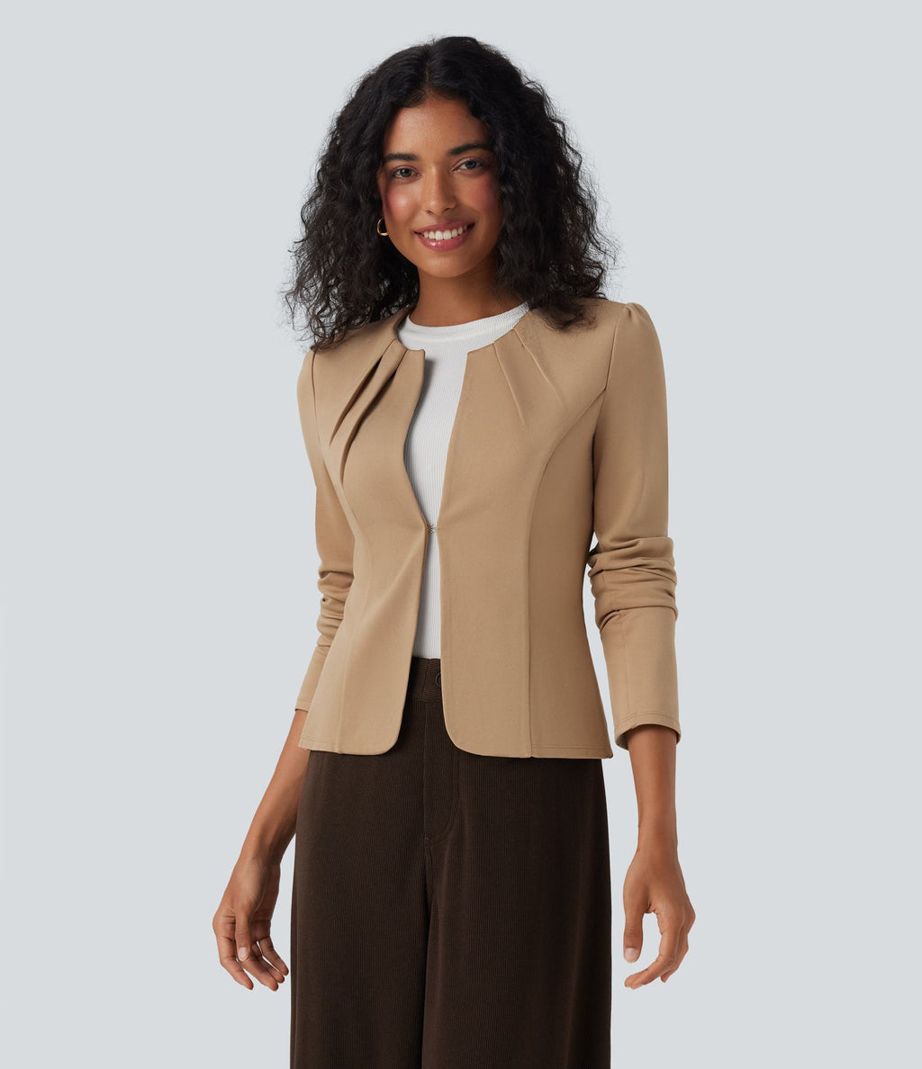 Blazer de travail col rond à agrafes