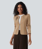 Blazer de travail col rond à agrafes