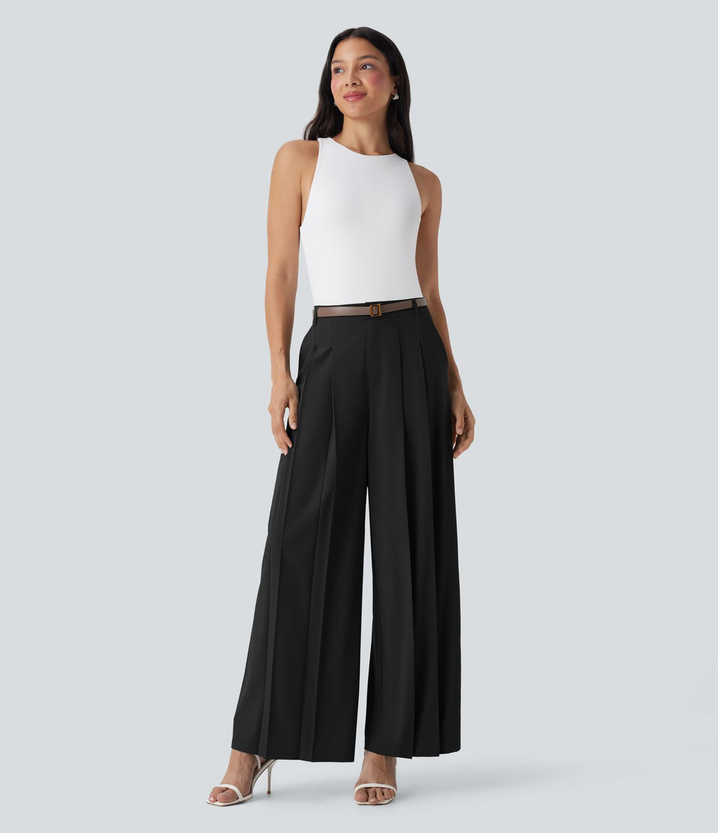 Pantalon tailleur large fluide Breezeful™ taille mi-haute séchage rapide avec poches latérales