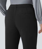 Pantalon de travail grande taille coupe droite zippé taille haute Halara Flex™ avec poches