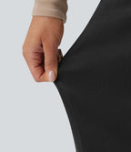 Pantalon tailleur barrel taille mi-haute avec poches