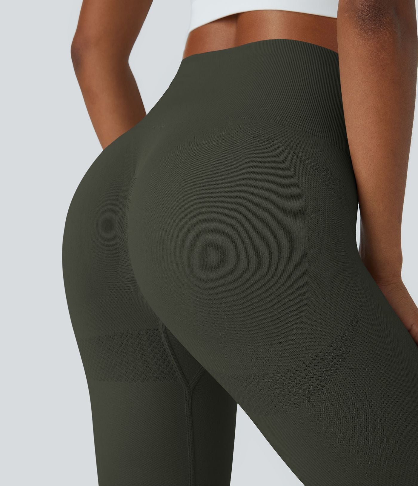 Legging yoga 7/8 taille haute froncé sans couture OneForm Seamless Flow