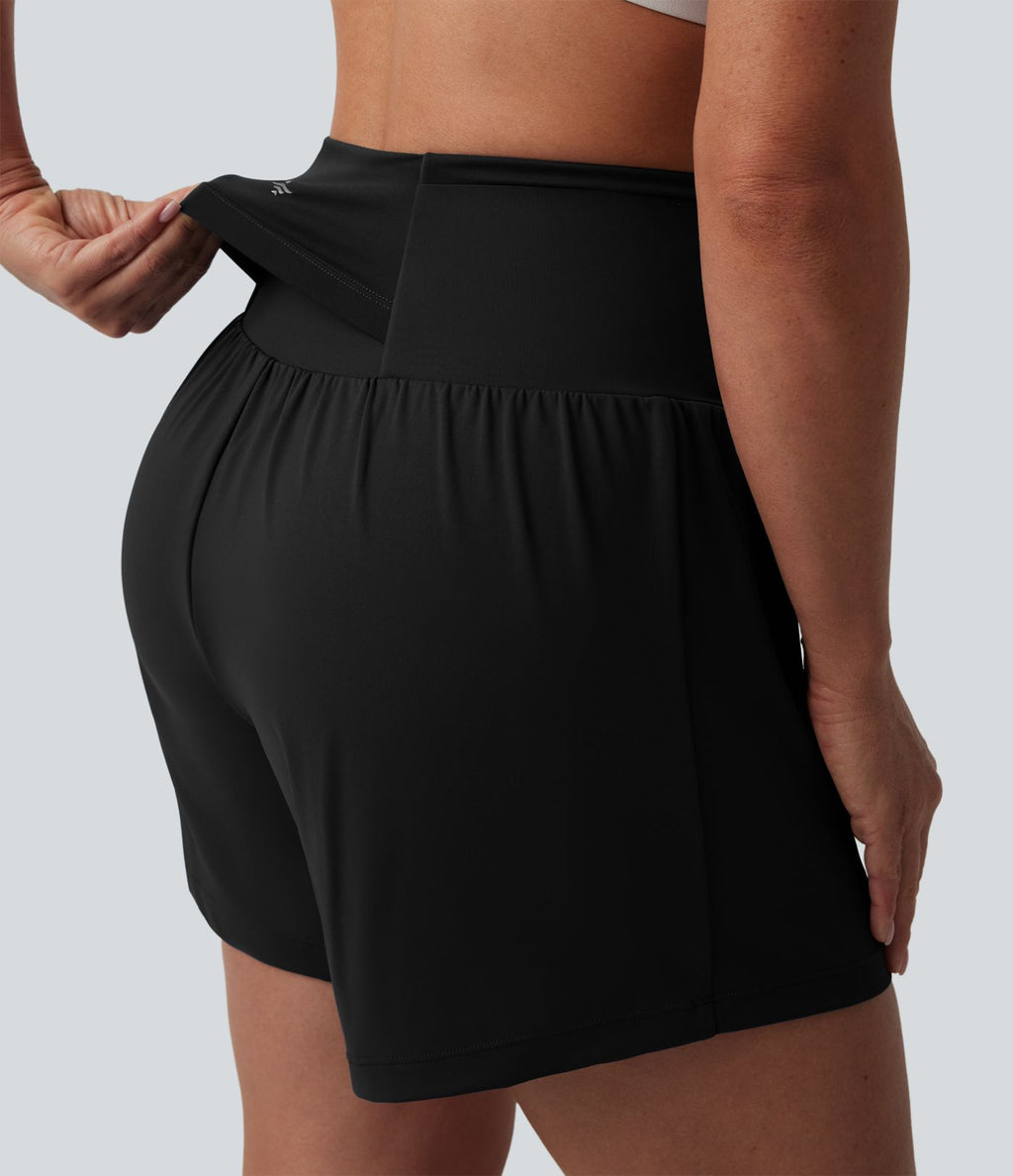 Short de yoga 2-en-1 SoftlyZero™ Airy taille haute gainant effet frais InstantCool 12,5 cm avec poches
