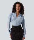 Blouse de travail col V manches longues
