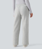 Pantalon tailleur coupe droite taille moyenne avec poches