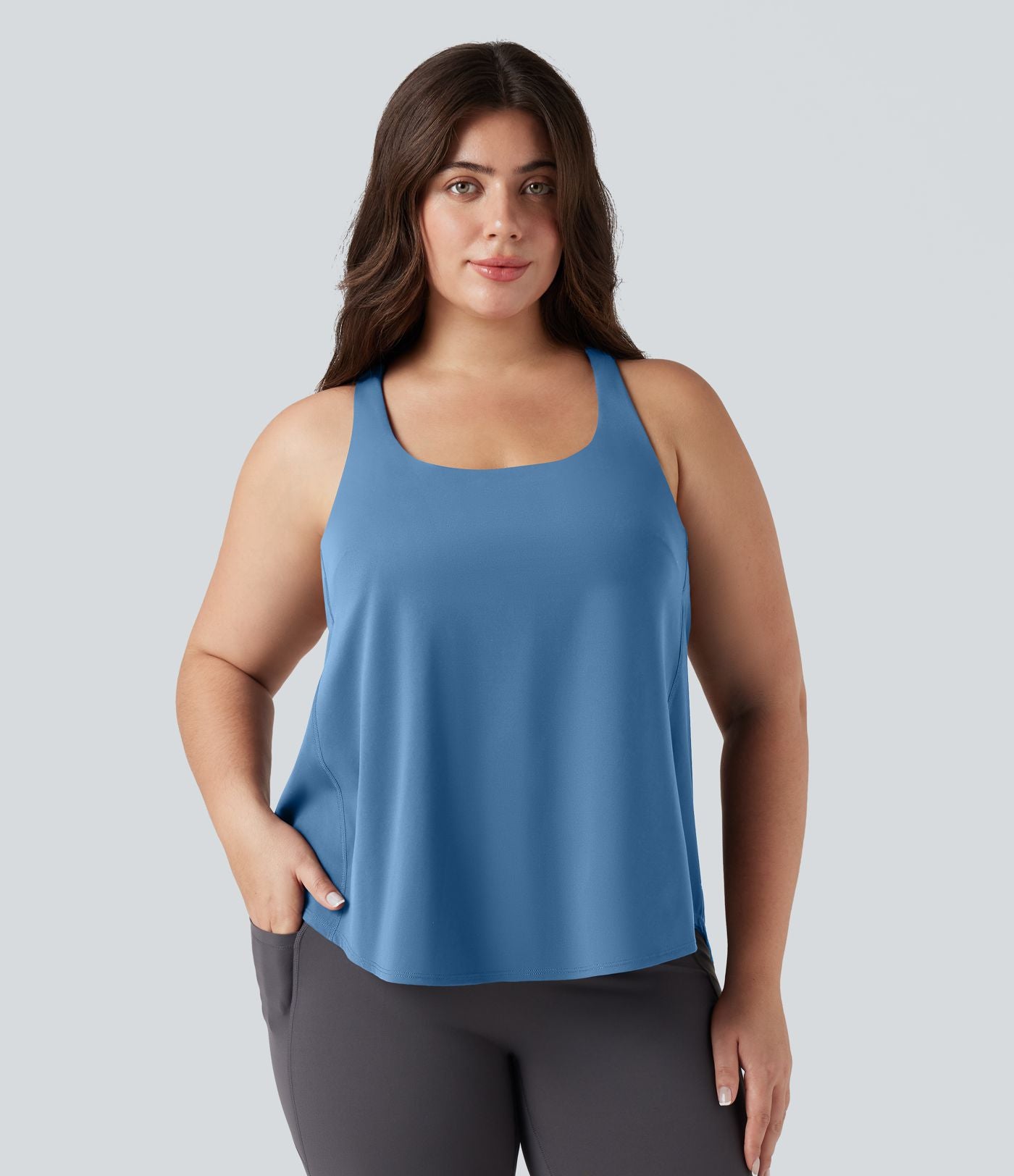 Débardeur running Halara UltraSculpt™ grande taille col rond ourlet arrondi