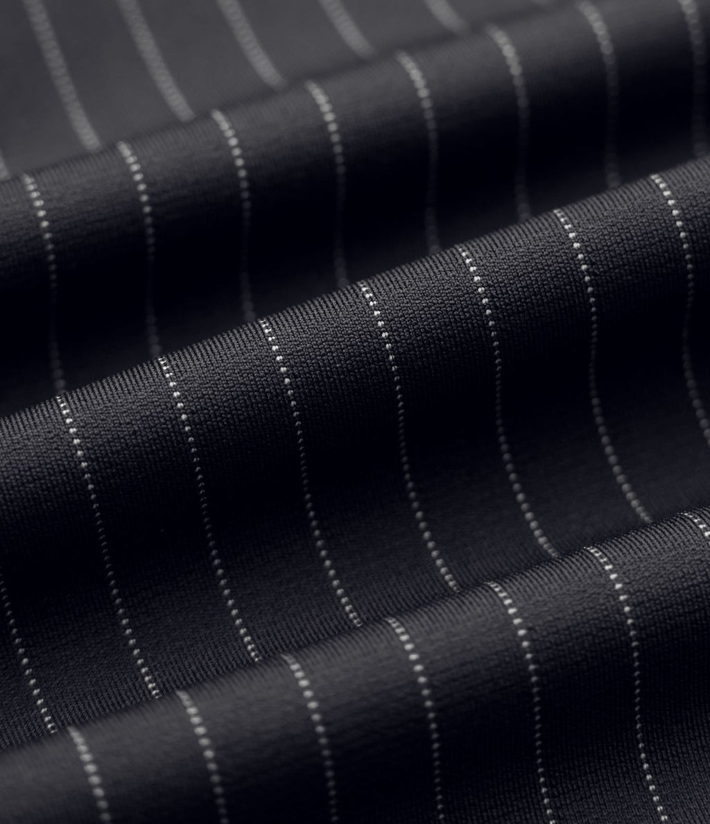 Pantalon tailleur évasé à rayures taille haute avec poches