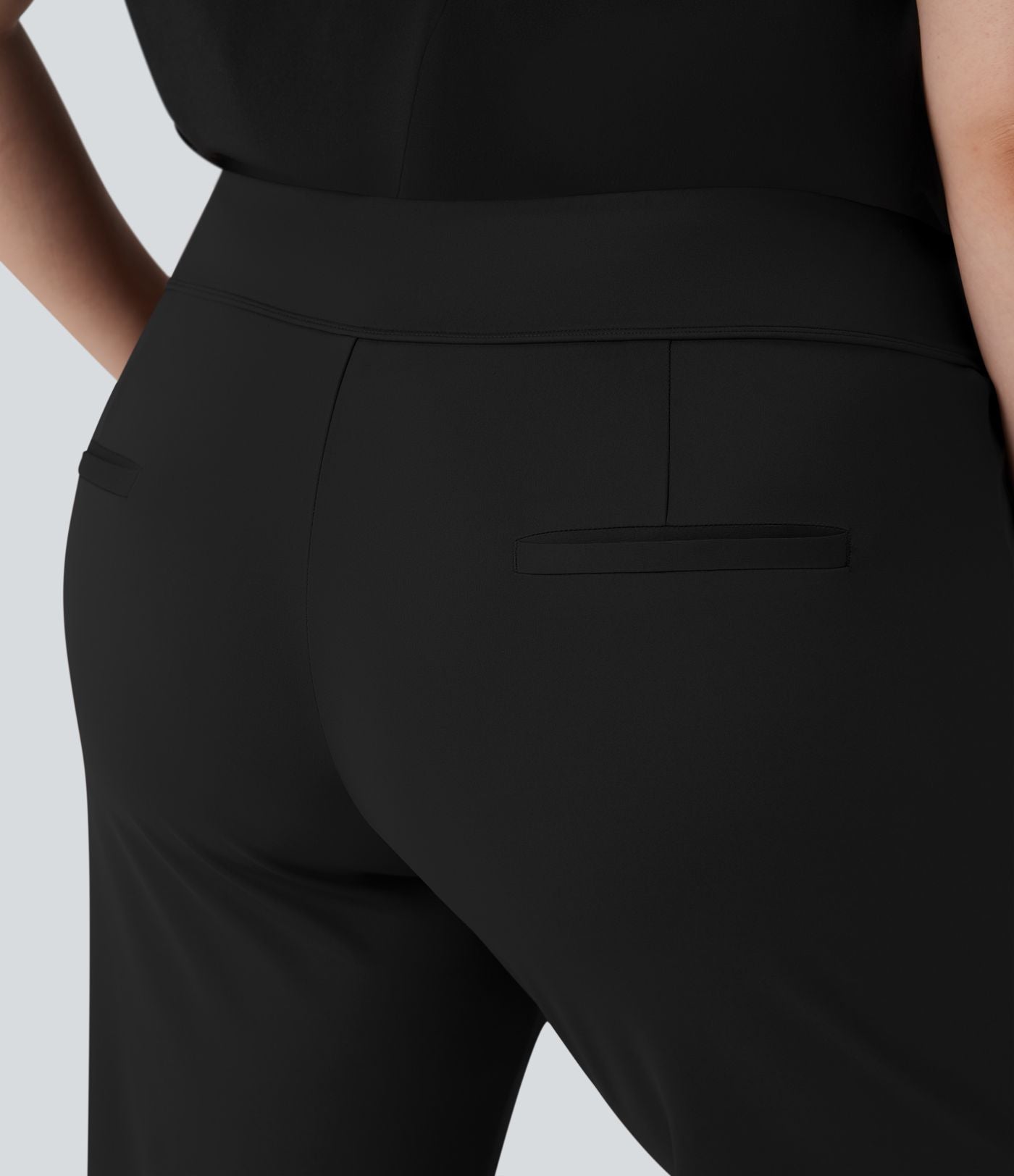 Pantalon tailleur évasé grande taille taille haute Halara Flex™ DayStretch avec poches zippées latérales