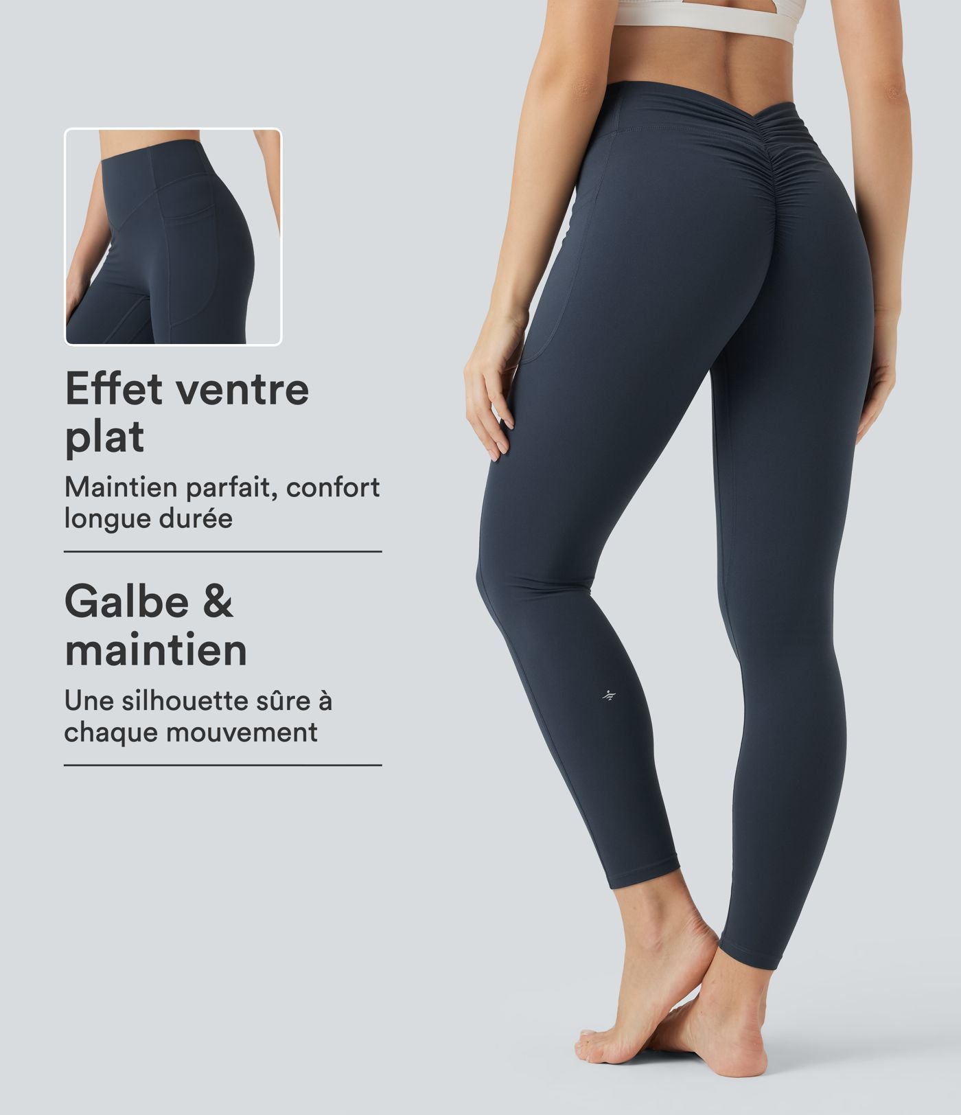 Short cycliste 7,5 cm de yoga gainant taille haute à blocs de couleurs et séchage rapide SoftlyZero™