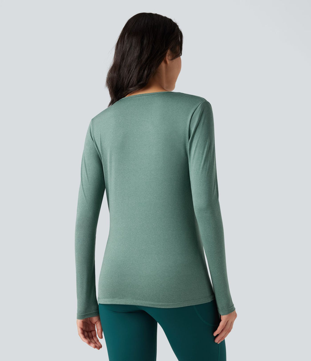 Top de sport running col bénitier manches longues