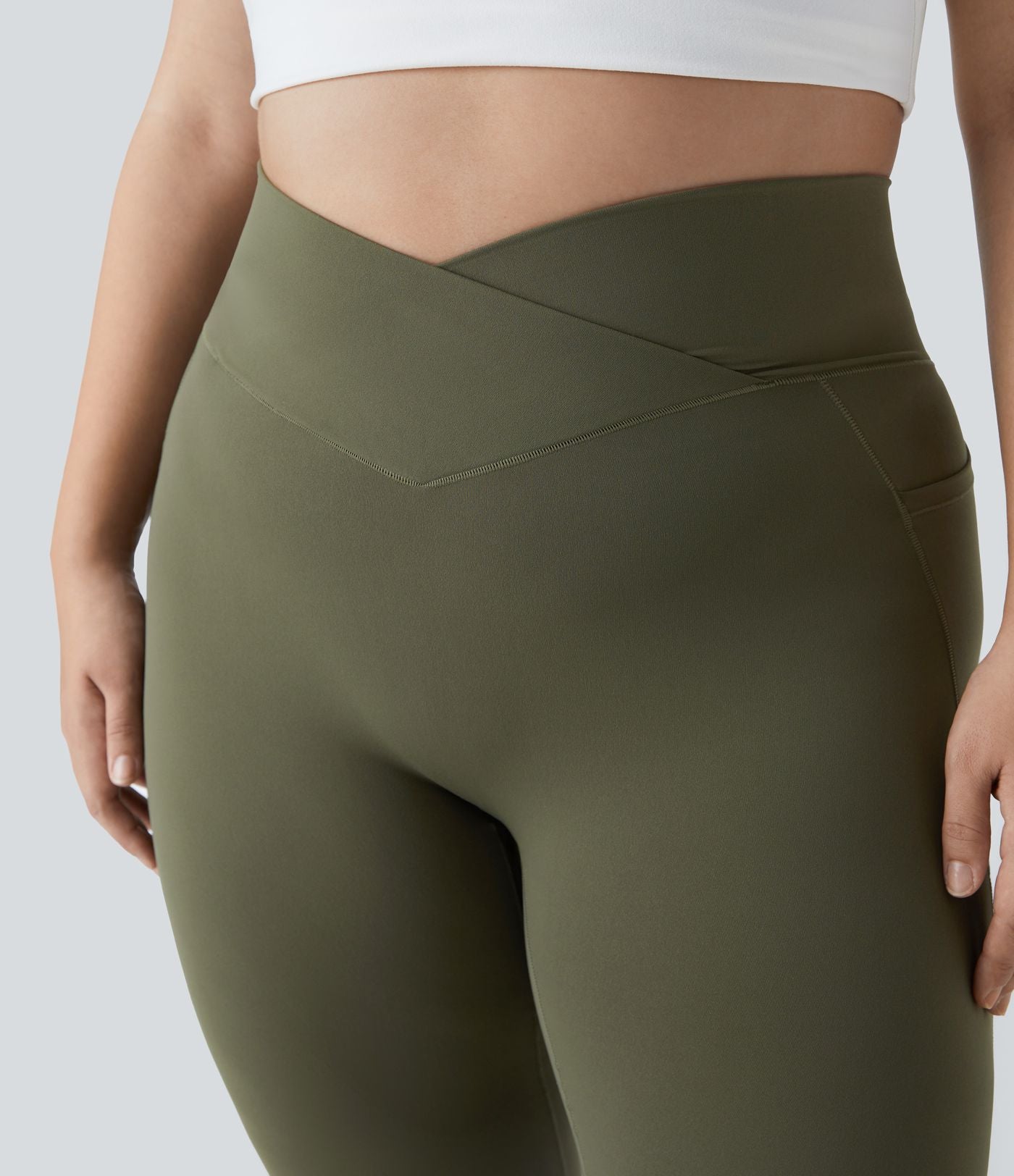 Softlyzero™ Legging Grande Taille Pleine Longueur Taille Haute Poches Latérales Croisée - UPF50+