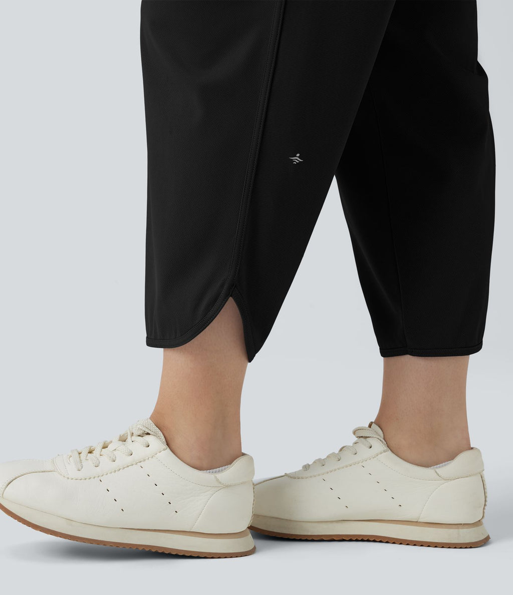Pantalon golf grande taille fuselé taille mi-haute avec cordon de serrage, ourlet arrondi, séchage rapide et poches - UPF40+
