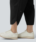 Pantalon golf grande taille fuselé taille mi-haute avec cordon de serrage, ourlet arrondi, séchage rapide et poches - UPF40+