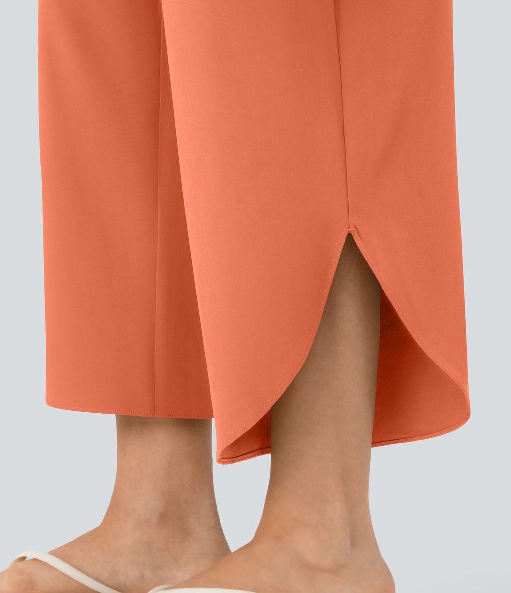 Pantalon fluide resort Breezeful™ à séchage rapide, coupe fendue et effet ventre plat