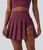 Jupe de danse courte plissée 2-en-1 Breezeful™ taille haute séchage rapide avec ourlet asymétrique et poches – Version longue