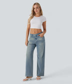 Jean ample délavé taille basse Halara Flex™ à poches multiples
