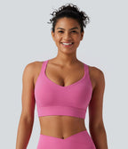 Haut brassière de sport Halara UltraSculpt™ maintien moyen col V, dos nu, bretelles croisées, coussinets amovibles, bonnets E à G