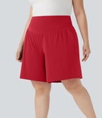 Bermuda de yoga grande taille SoftlyZero™ Airy taille haute effet frais InstantCool avec poches