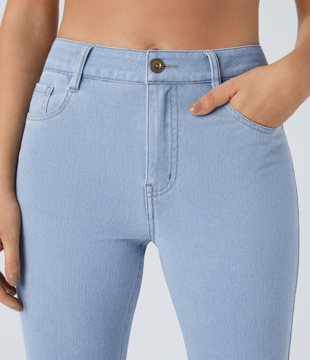 Halara Flex™ Jean Évasé Casual Taille Mi-haute Tricot Extensible Boutonnés Poches
