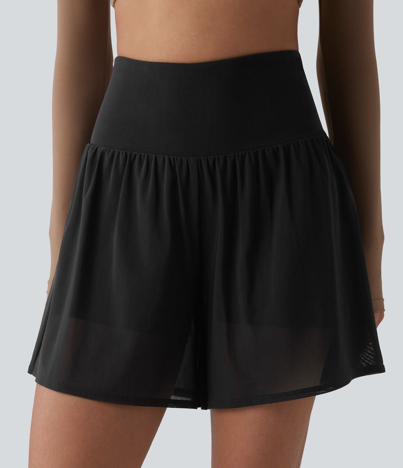 Short de yoga SoftlyZero™ Airy 2-en-1 taille haute avec empiècement mesh contrastant, à effet frais InstantCool et poches 12,5 cm