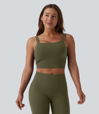 Débardeur de yoga cropped Halara UltraSculpt™ à doubles bretelles dos torsadé ouvert avec soutien-gorge intégré – Bonnets E-G