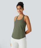 Halara UltraSculpt™ Débardeur De Course à Col en U Dos Nu Ourlet Incurvé Croisé