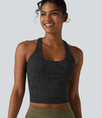 Brassière de sport courte col U dos nageur avec brassière intégrée