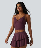 Débardeur court décontracté SoftlyZero™ à bretelles ajustables et œillets, avec brassière intégrée et effet frais InstantCool