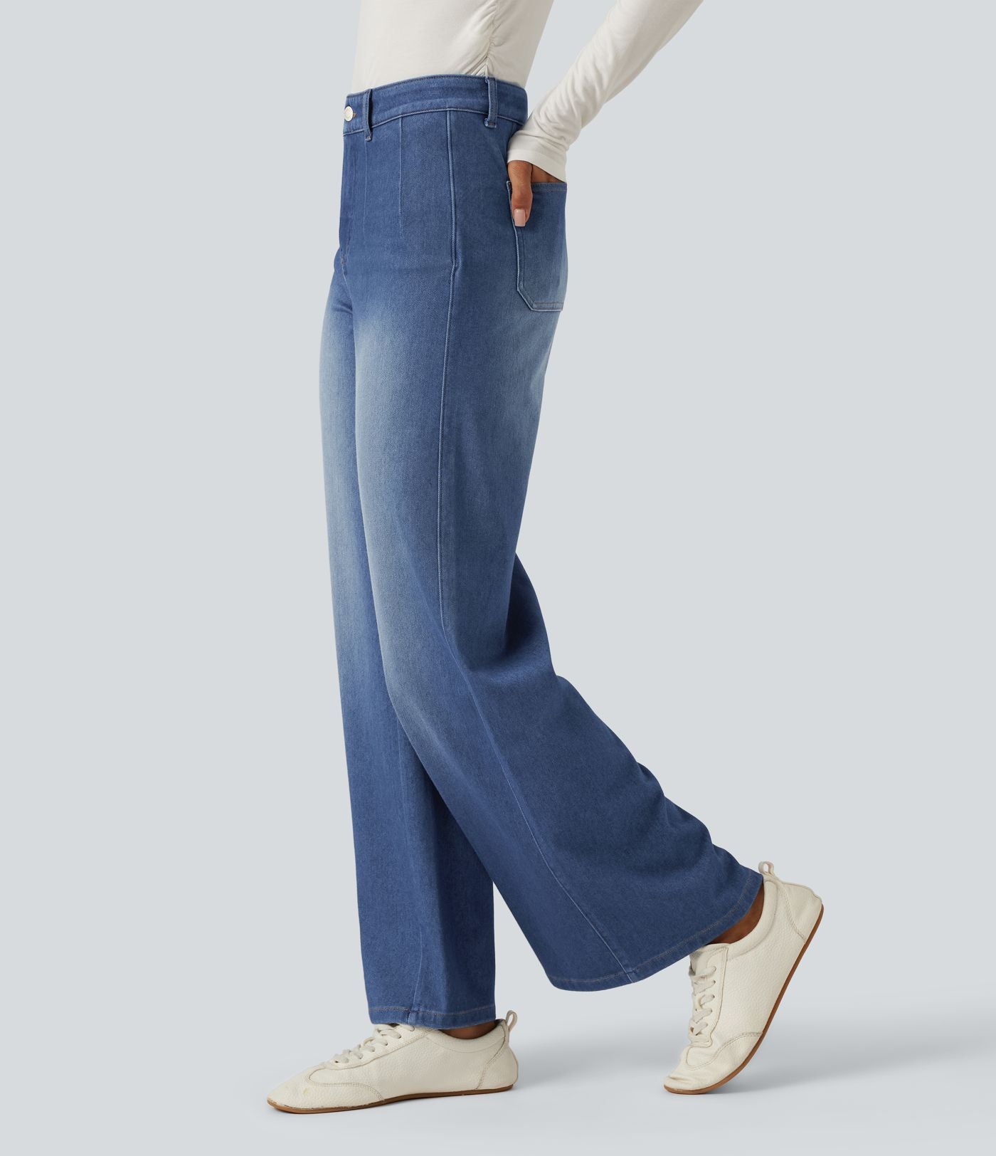 Jean large Halara Flex™ taille haute gainant avec poches